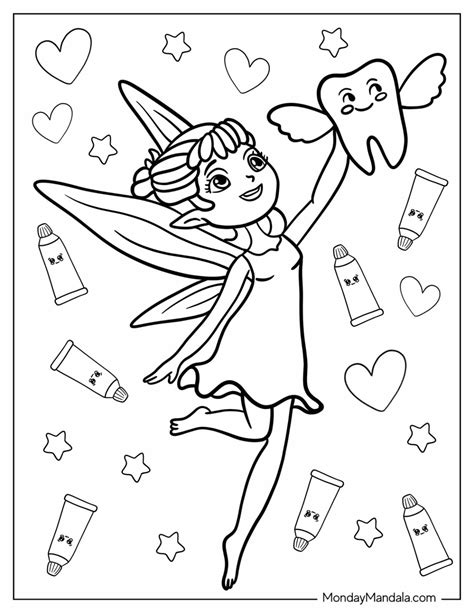 Teeth Coloring Pages Tooth Fairy Coloring Page | Free Printable