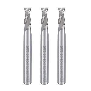 uxcell 3pcs 6mm Shank 5mm x 13mm Straight Flat Nose End Mill Cutter CNC ...