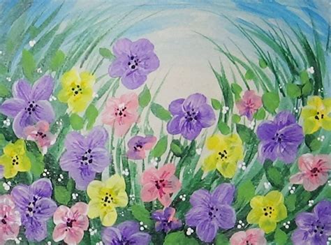 Image result for Spring Flowers Acrylic Paint Tutorial