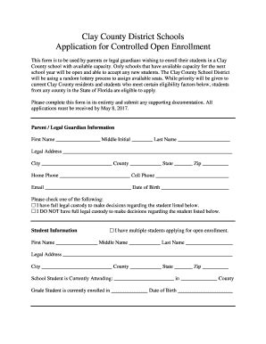 Fillable Online agenda oneclay Application for Controlled Open ...