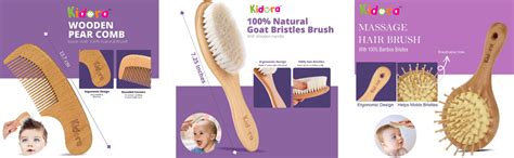 Buy Kidora Wooden Baby Hair Brush and Comb Set - Natural Wooden Cradle ...