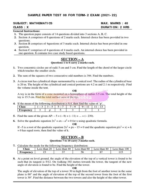 Image result for Math Sample Paper