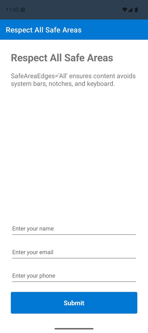 Disposição da área segura - .NET MAUI | Microsoft Learn