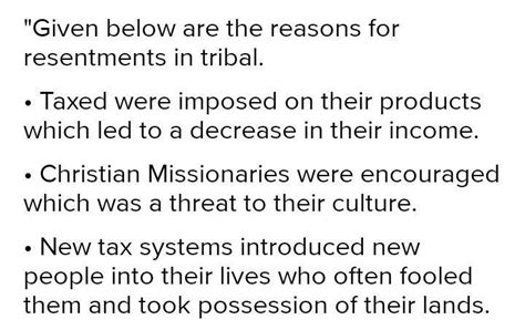 What were the main resources of tribal resentment against colonialism ...