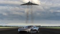 Yes, that's an Avro Vulcan flying over the Aston Martin Vulcan | Top Gear