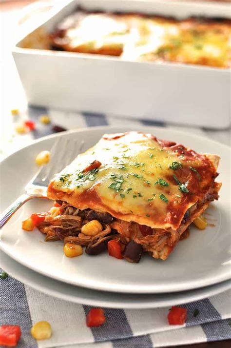 Mexican Lasagna Enchilada Stack   RecipeTin Eats