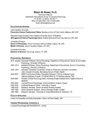 Fillable Online education missouri Reinke.vita5.13.docx. Sample ...