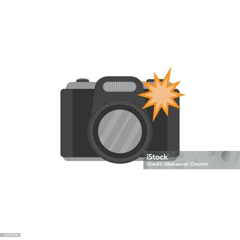 Camera With Flash Light Vector Isolated Icon Photo Camera Emoji ...