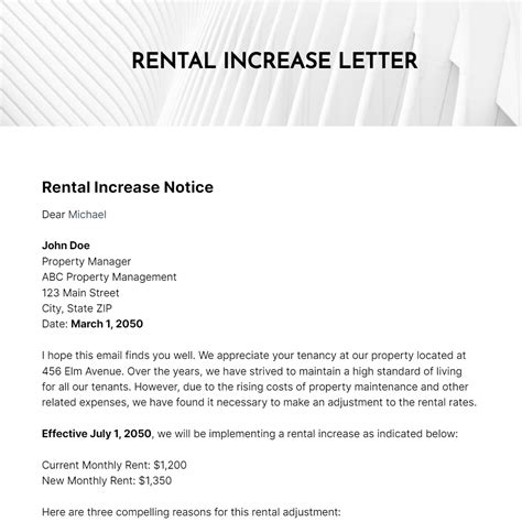 House Rental Increase Letter at Hamish Gellatly blog