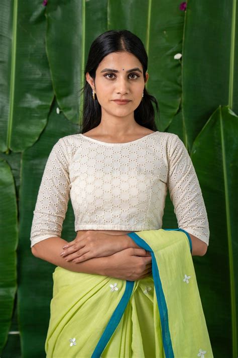 Amaira White Eyelet Cotton Schifli Blouse with Back Buttons – Local Nation