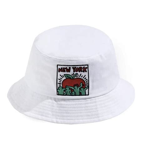 Keith Haring New York City NYC White Bucket Hat Big | Ubuy India