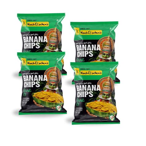 KOZHIKODEN'S Banana Chips | Made in 100% Pure Coconut Oil | 800g (4 x ...