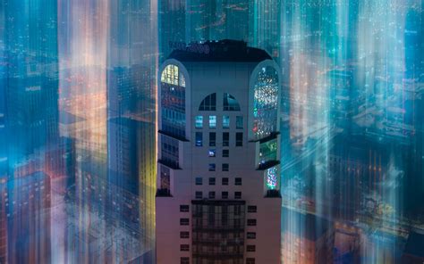 Download wallpaper 1920x1200 building, tower, architecture, blur, light ...