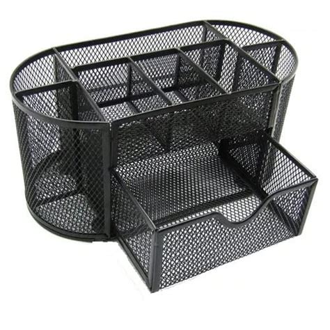 JELLIFY Pack of 1 Desk Organizer Black Mesh Metal Pen Pencil Holder ...