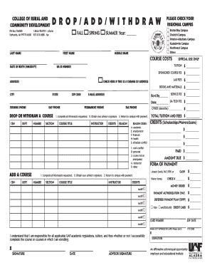 Fillable Online uaf Drop-Add Form - uaf Fax Email Print - pdfFiller