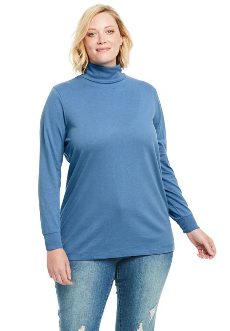 Plus Size Turtleneck Long Sleeve Perfect Tee - Walmart.com