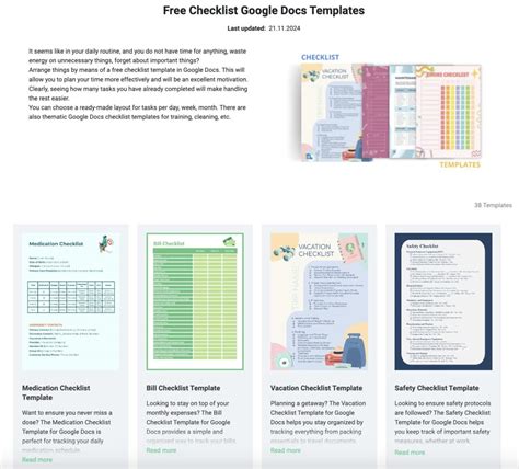 Checklist Template Google Docs