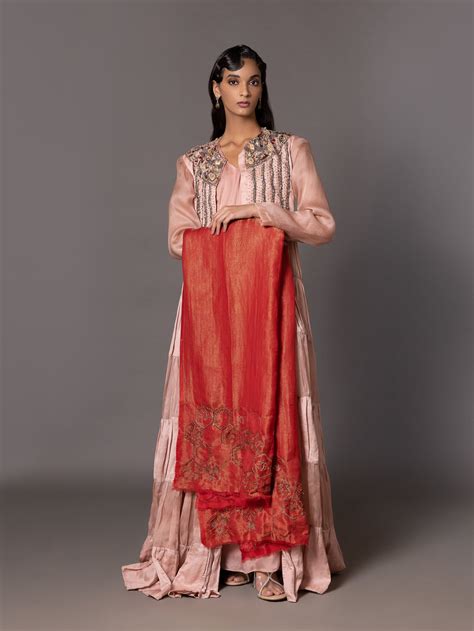 Hand Embroidered Red Pashmina Shawl For Women – A Humming Way