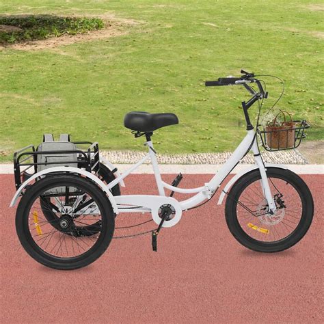 20 Zoll Modern faltbares Dreirad 7-Gang 3-Rad Fahrrad mit Schloss Weiß ...