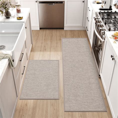 DEXI 2 Pieces Kitchen Mat, Kitchen Rug Set Non Slip Washable, Rubber ...
