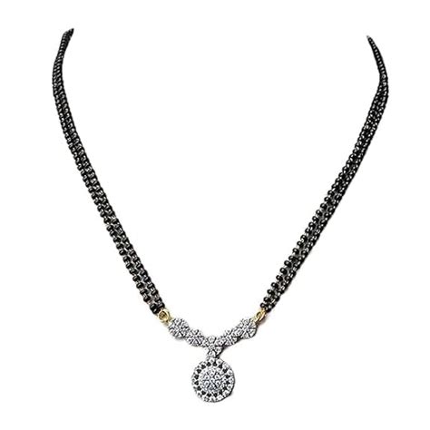 Buy VIDORA American diamond gold plated traditional short mangalsutra ...