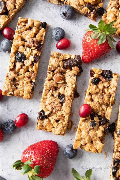 Healthy Berry Granola Bars (Vegan, GF) - Beaming Baker