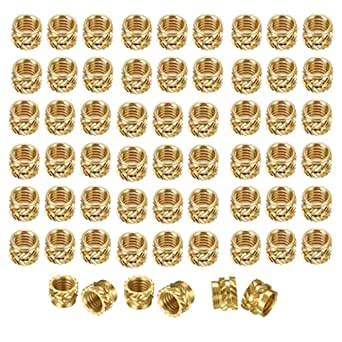 60pcs M3 Threaded Insert OD5mm L4mm Brass Nut Knurled Inserts Heat ...