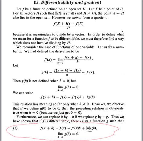 multivariable calculus - Understanding motivation provided for the ...