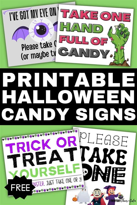 Halloween candy bowl signs – Artofit