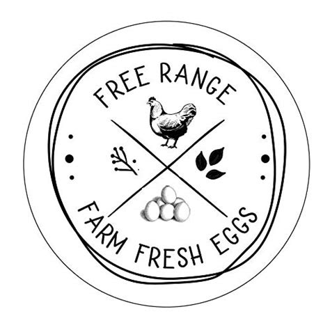 Cute Free Range Farm Fresh Eggs Stickers Egg Carton Stickers ...