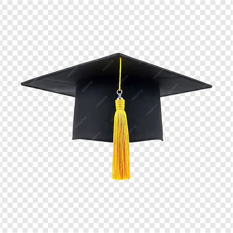 Graduation cap black mortarboard yellow tassel | Premium PSD