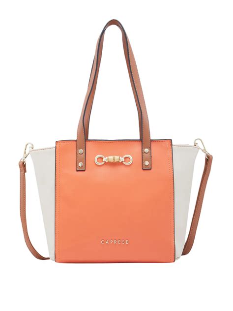 Buy Caprese Eva Medium Orange Satchel Bag @ 1679 | Caprese Bags