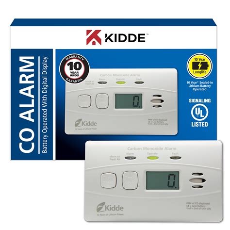 Kidde C3010D Carbon Monoxide Detector with Digital Display and 10-Year ...
