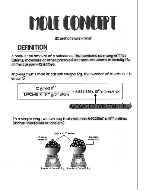 Mole Concept Formulas 的图像结果