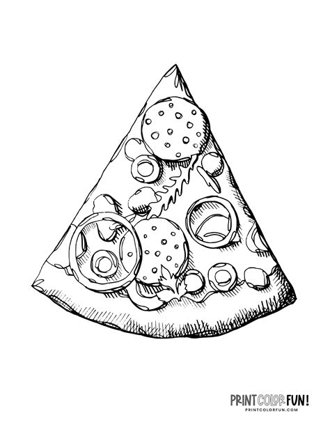 Collection of Pizza Coloring Pages - Free Printable