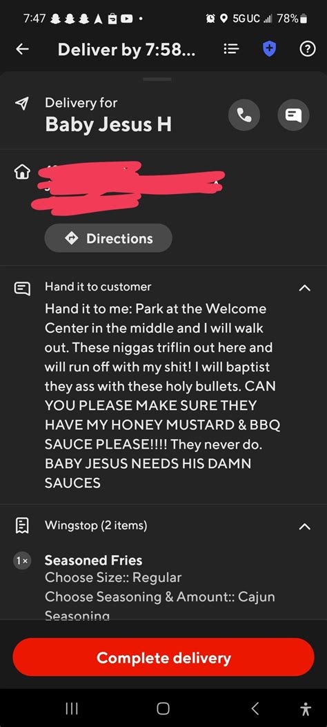 Baby Jesus loves his Wingstop : r/doordash