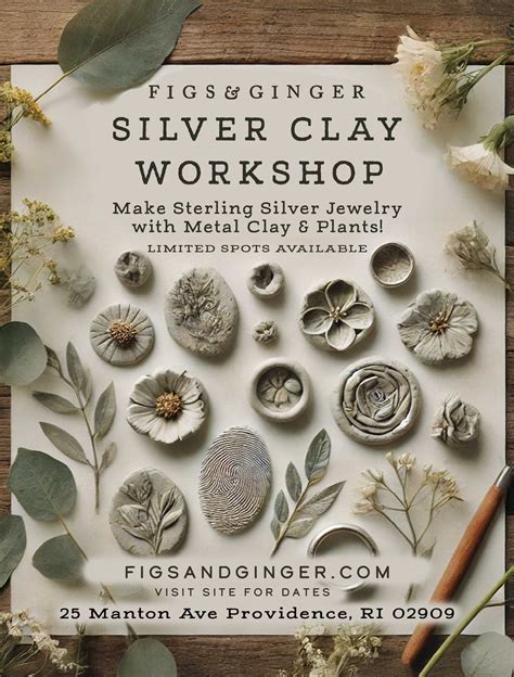Silver Clay Workshops: Botanical Jewelry with Real Florals | Silver ...