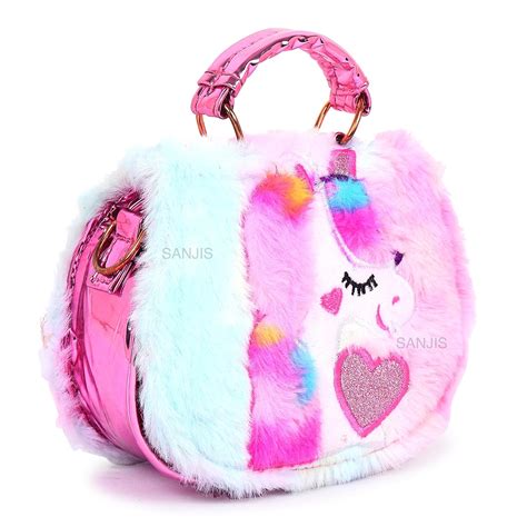 Sanjis Enterprise Fur Kids Sling Bag Girls Cute Cartoon Adjustable ...