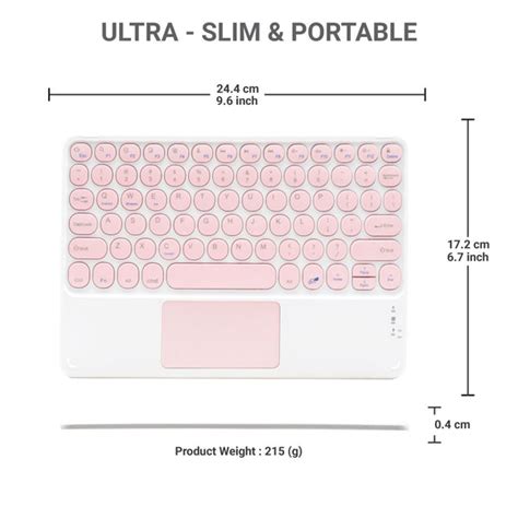 TECPHILE Keyboard - Wireless Bluetooth | Touchpad, Portable | Concept Kart