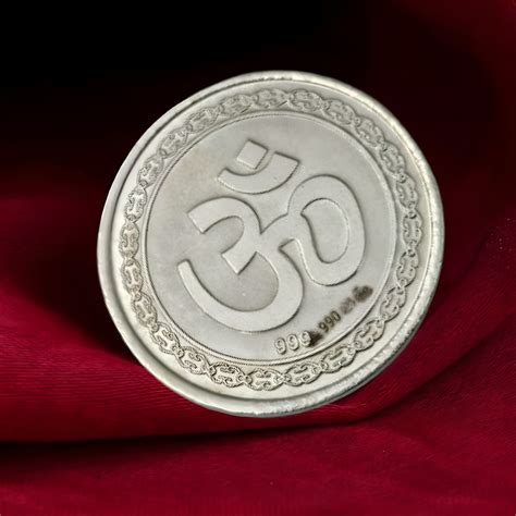 999 Silver Coin 10g with Om Symbol Design | The Velvet Box