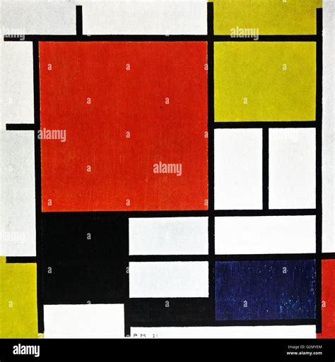 Painting by the famous Dutch artist Piet Mondrian (7th March 1872 - 1st February 1944), work ...