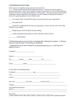 **SPONSORSHIP OPTION : template - relay acsevents Doc Template | pdfFiller