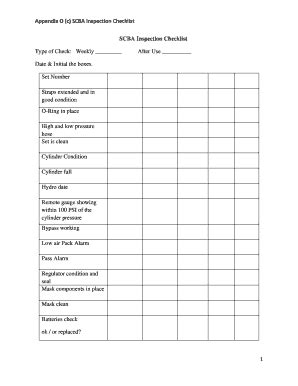 Scba Inspection Checklist 2020-2026 - Fill and Sign Printable Template ...