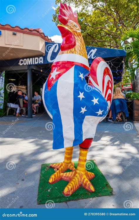 Famous Rooster with an American Flag in Little Havana, Miami Editorial Image - Image of street ...