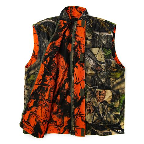 Guguluza Orange Camo Hunting Vest, Game Reversible Waistcoat Safety ...