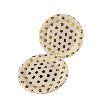 White Polka Disposable Plates – Happy Blues