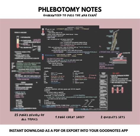 Phlebotomy NHA Exam Study Guide: Notes, Cheat Sheet, Quizlet (PDF) - Etsy