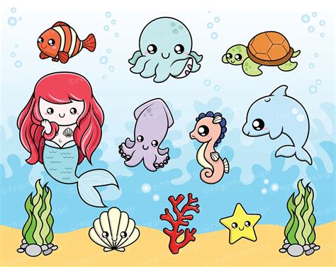 Easy To Draw Cute Baby Sea Animals - Animals World