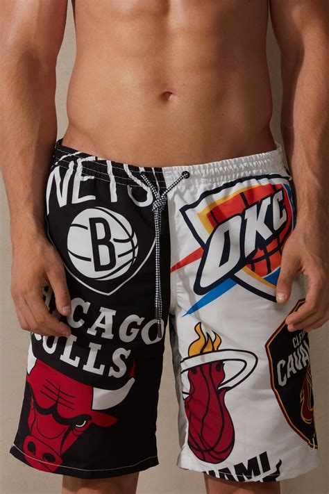 NBA Print Long Swim Trunks | Intimissimi