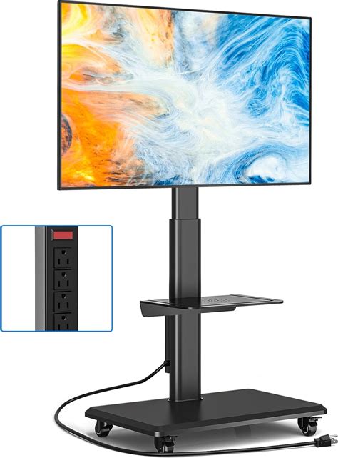 Rfiver Sleek Rolling TV Stand with Power Outlet for India | Ubuy
